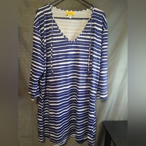 Viv&Lou blue&white striped mini dress